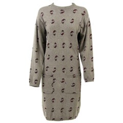 1980s Krizia Green Wool Dress