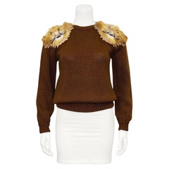 1980s Krizia Lion Shoulder Sweater