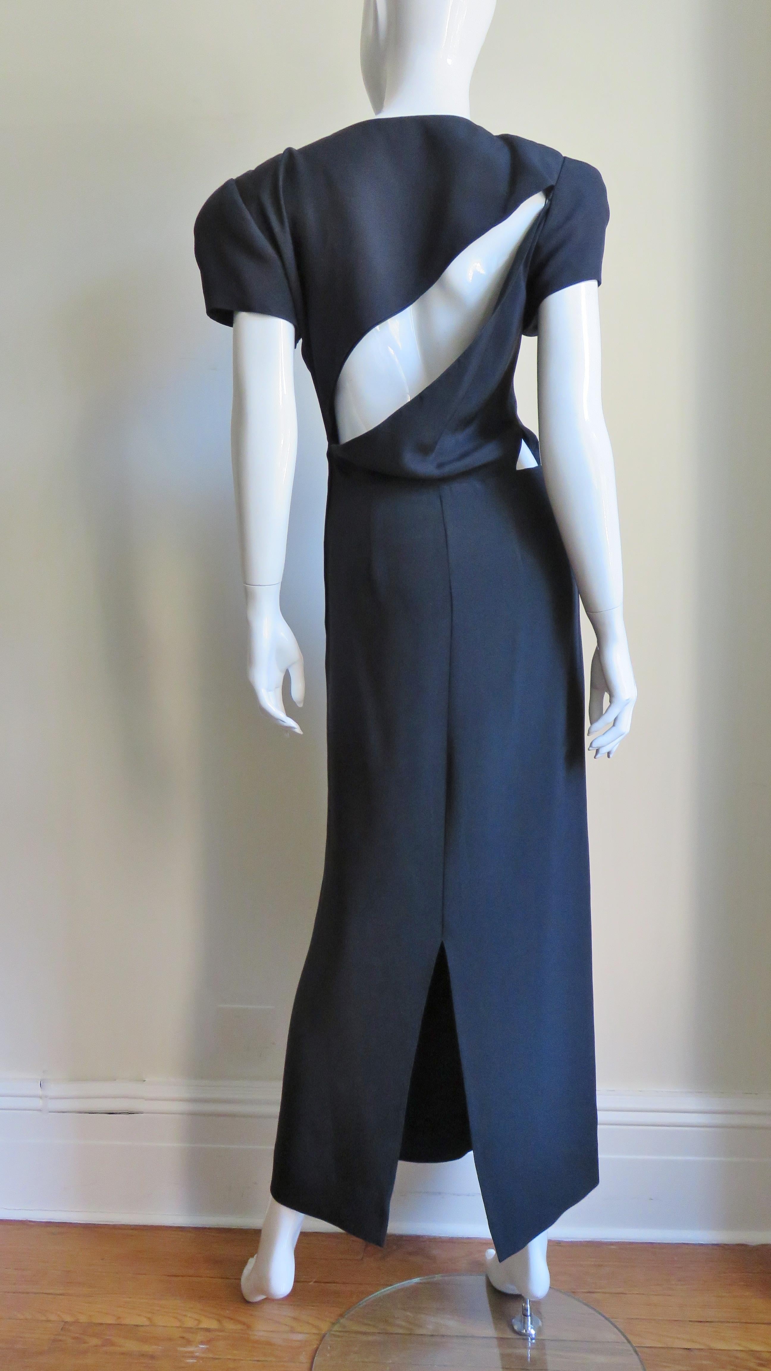 Krizia Slash Back Dress with Cut out Waist 1980s For Sale 6