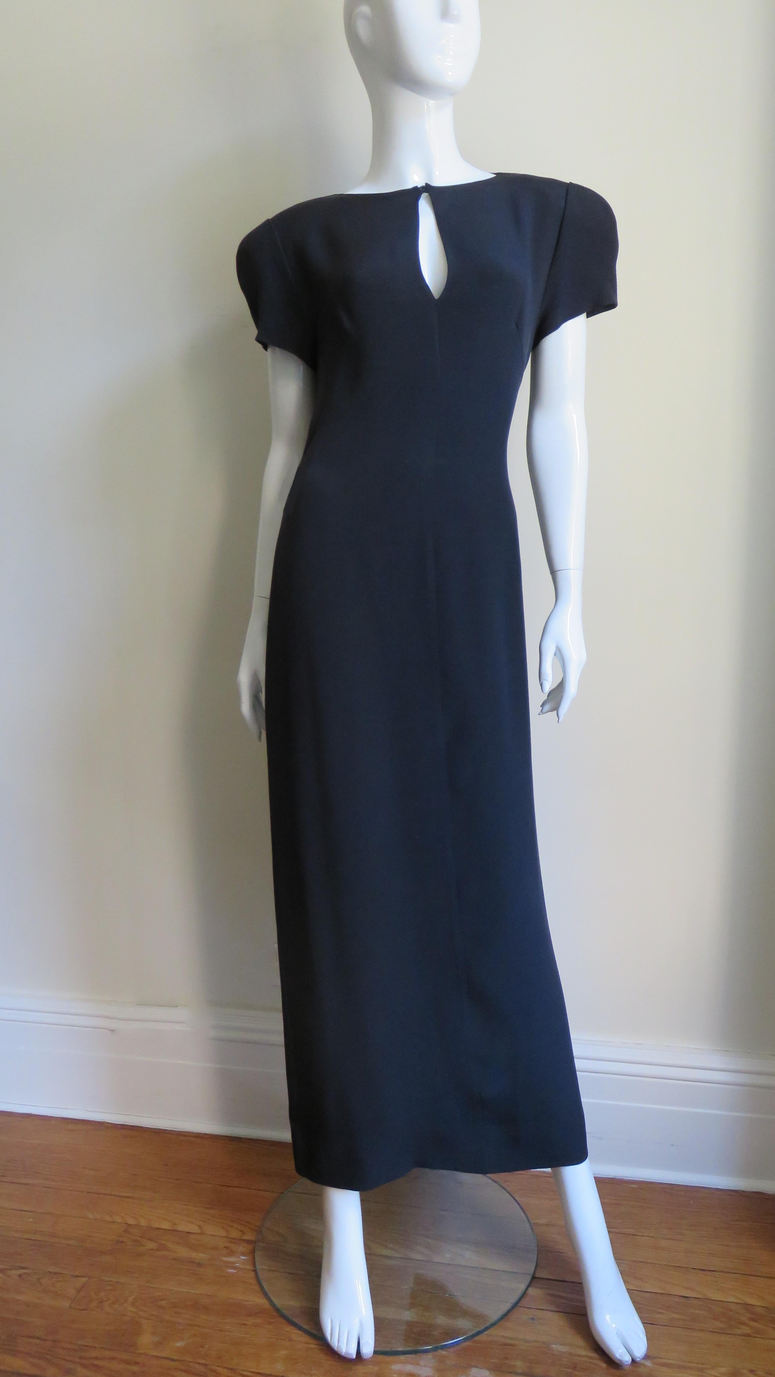Krizia - Vestito con spacco sulla schiena e vita tagliata anni '80 in vendita 2