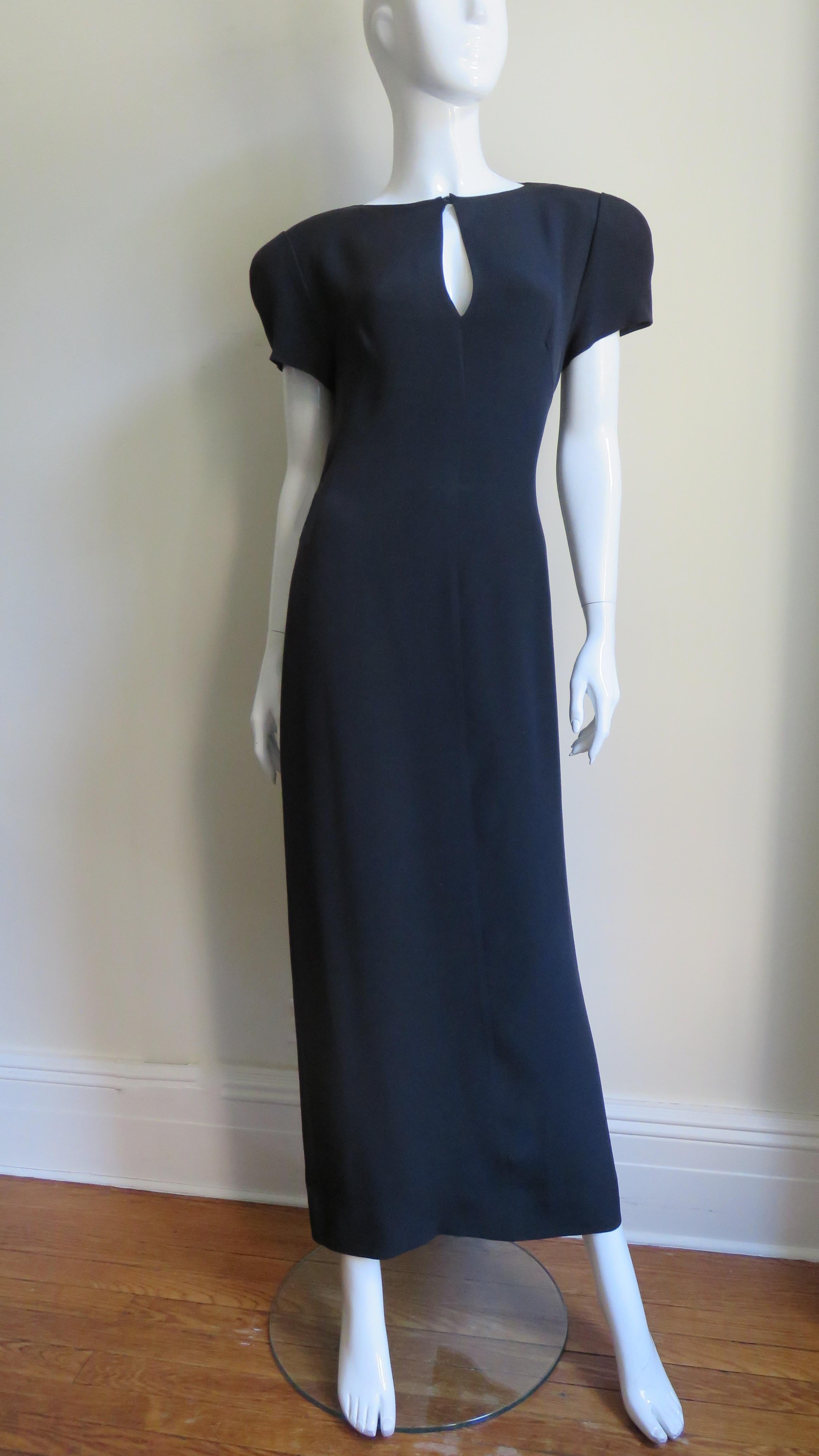 Krizia Slash Back Dress with Cut out Waist 1980s For Sale 1