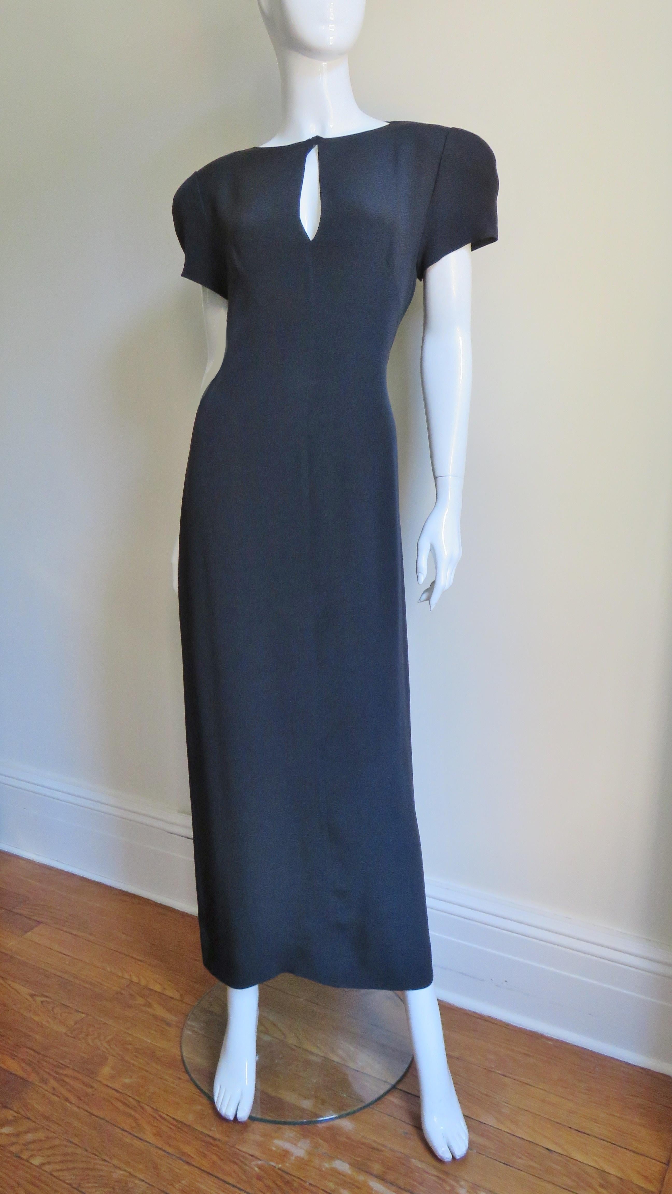 Krizia Slash Back Dress with Cut out Waist 1980s In Excellent Condition For Sale In Water Mill, NY