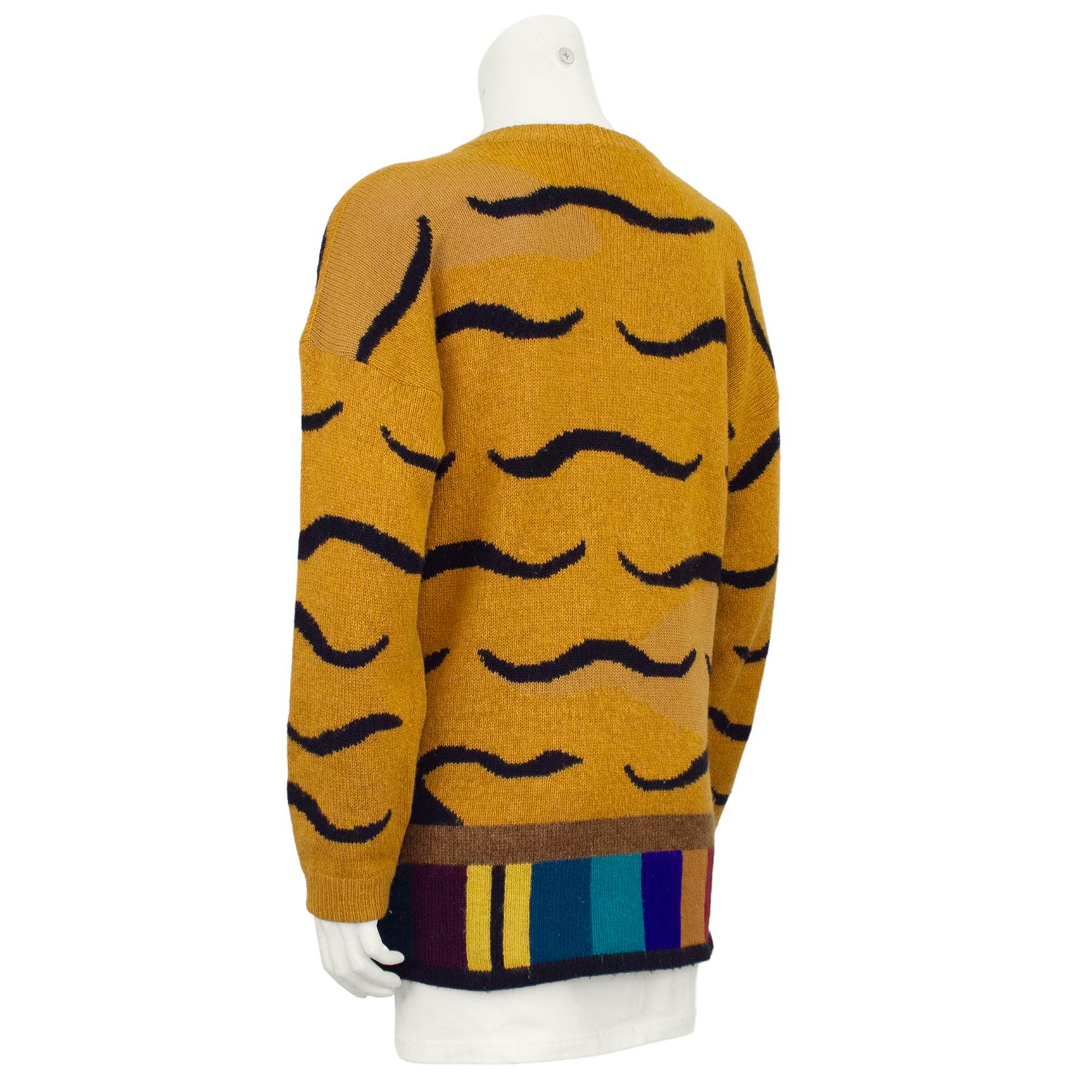 1980s Krizia Tiger Sweater In Good Condition For Sale In Toronto, Ontario