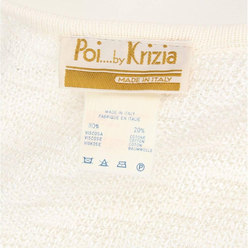 1980s Krizia White Cotton Knit Open Cardigan In Excellent Condition For Sale In Lugo (RA), IT