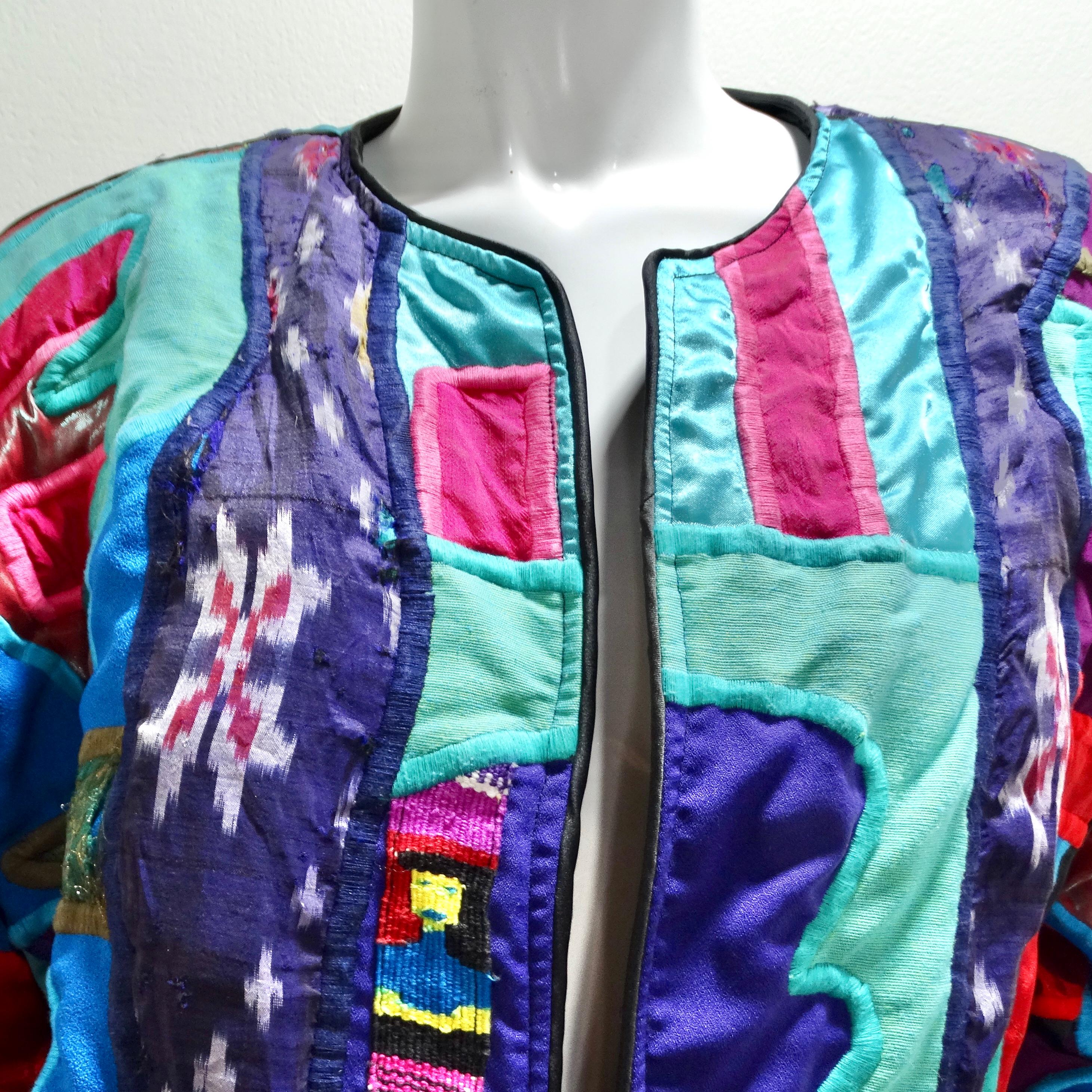 1980s La Colección Judith Roberts Patchwork Jacket For Sale 1
