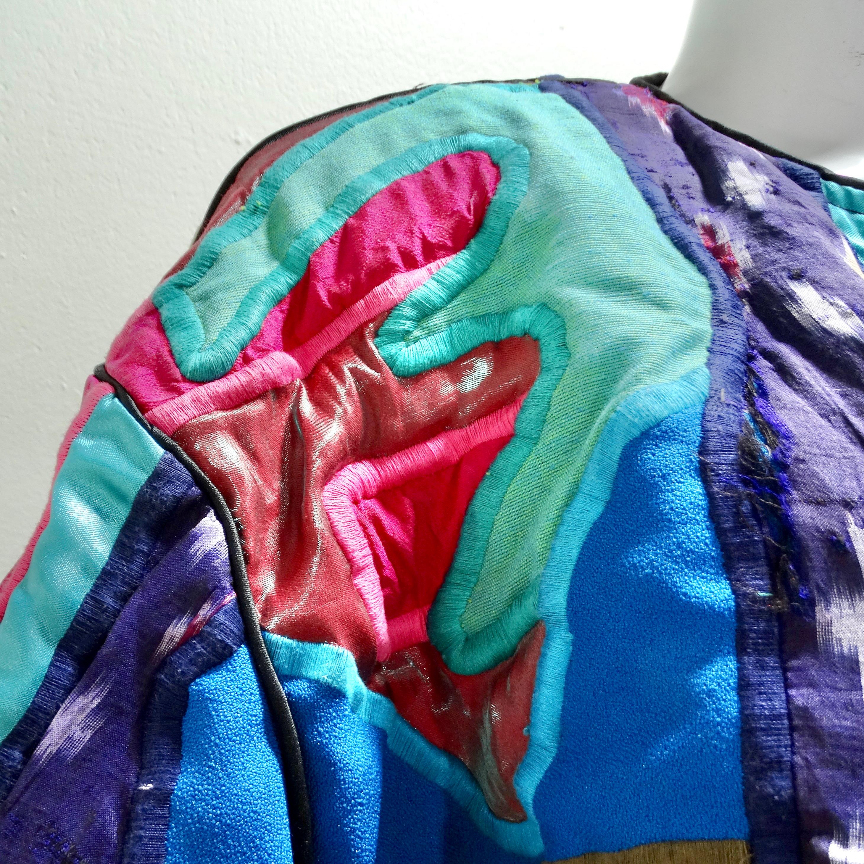 1980s La Colección Judith Roberts Patchwork Jacket For Sale 1