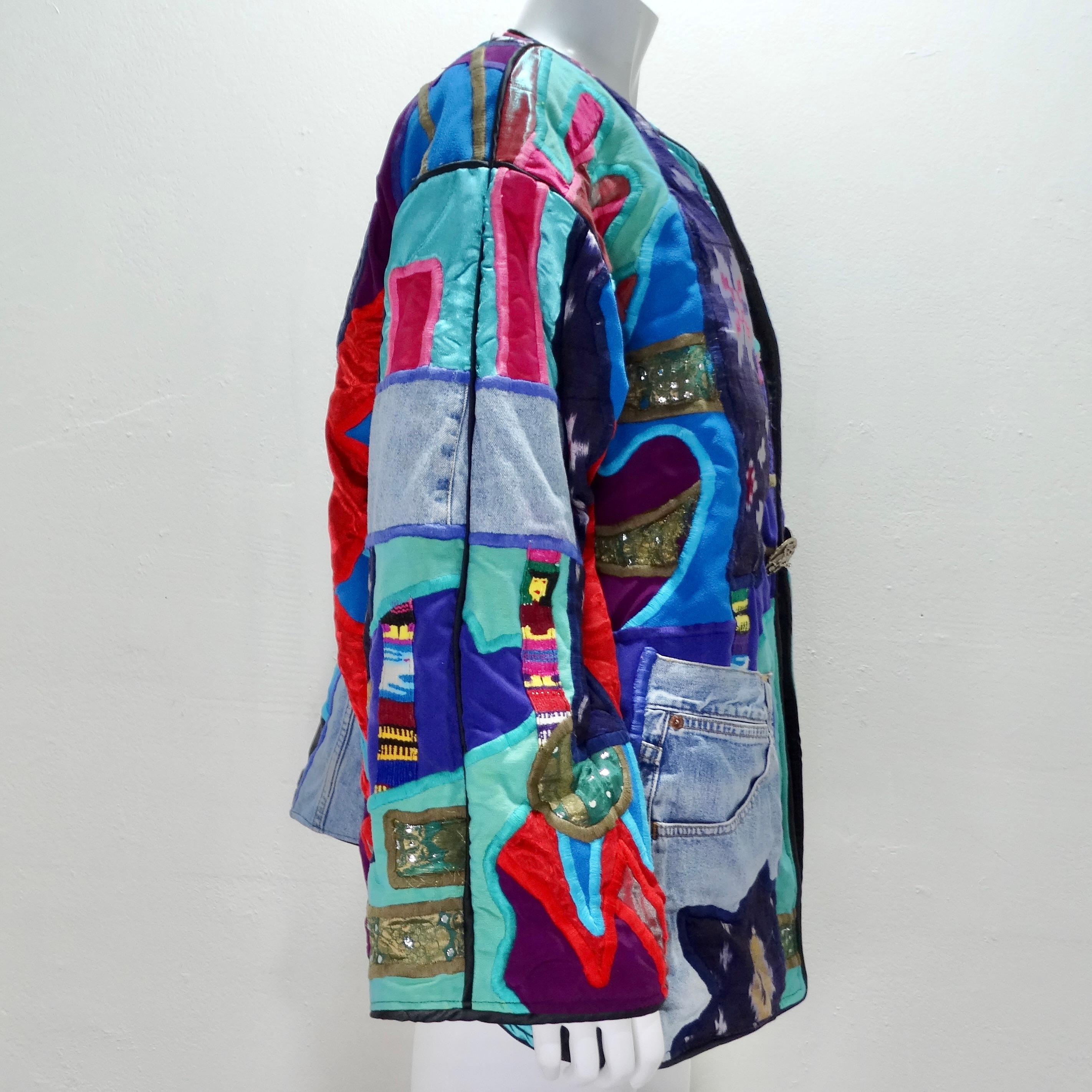 1980s La Colección Judith Roberts Patchwork Jacket For Sale 3