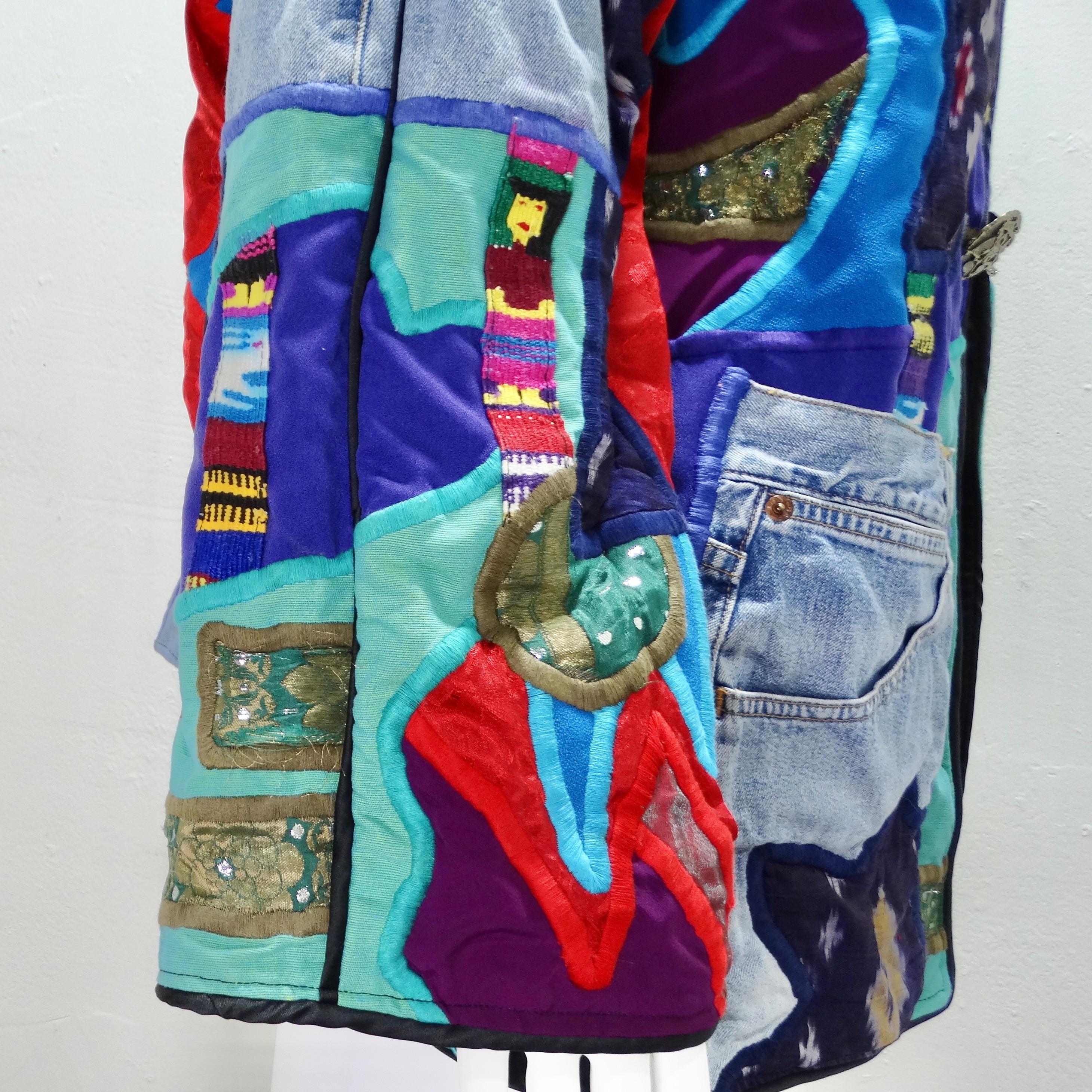 1980s La Colección Judith Roberts Patchwork Jacket For Sale 4