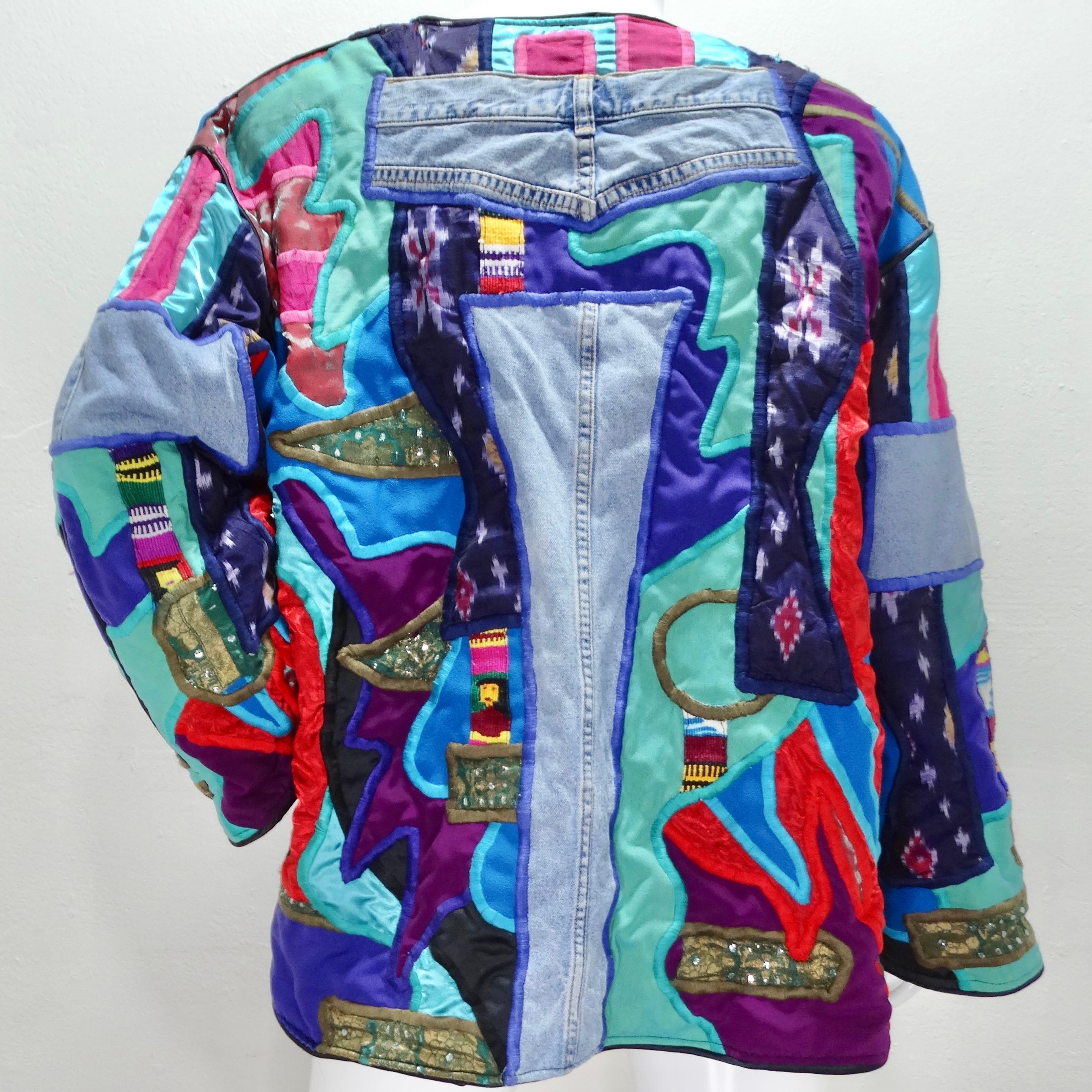1980s La Colección Judith Roberts Patchwork Jacket For Sale 5