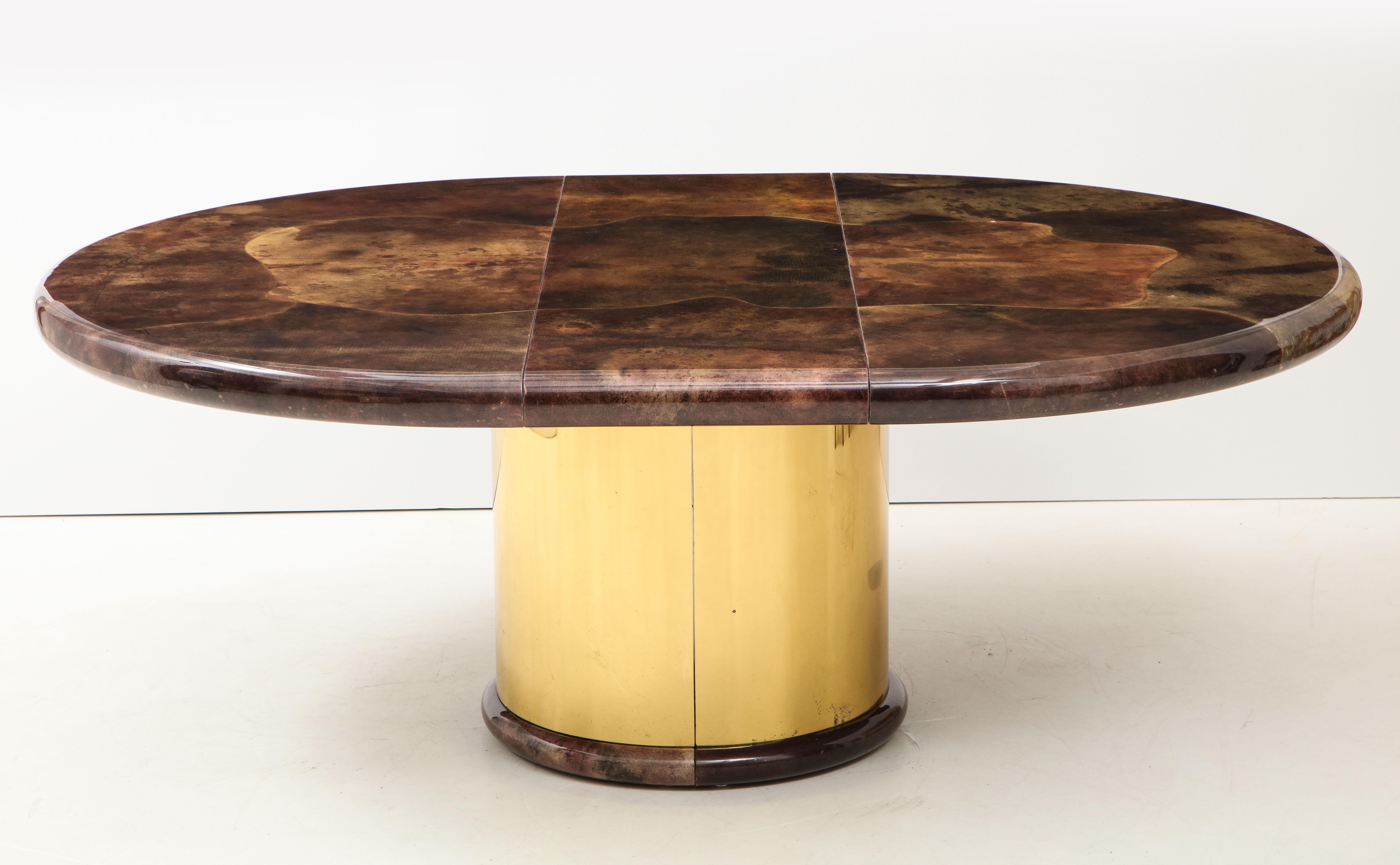 Mid-Century Modern 1980s Lacquered Goatskin Dining Table Attributed to Karl Springer For Sale