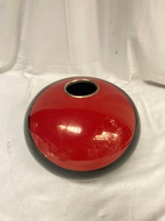 1980's Lacquered metal vase signed Jean-Jacques Beaume