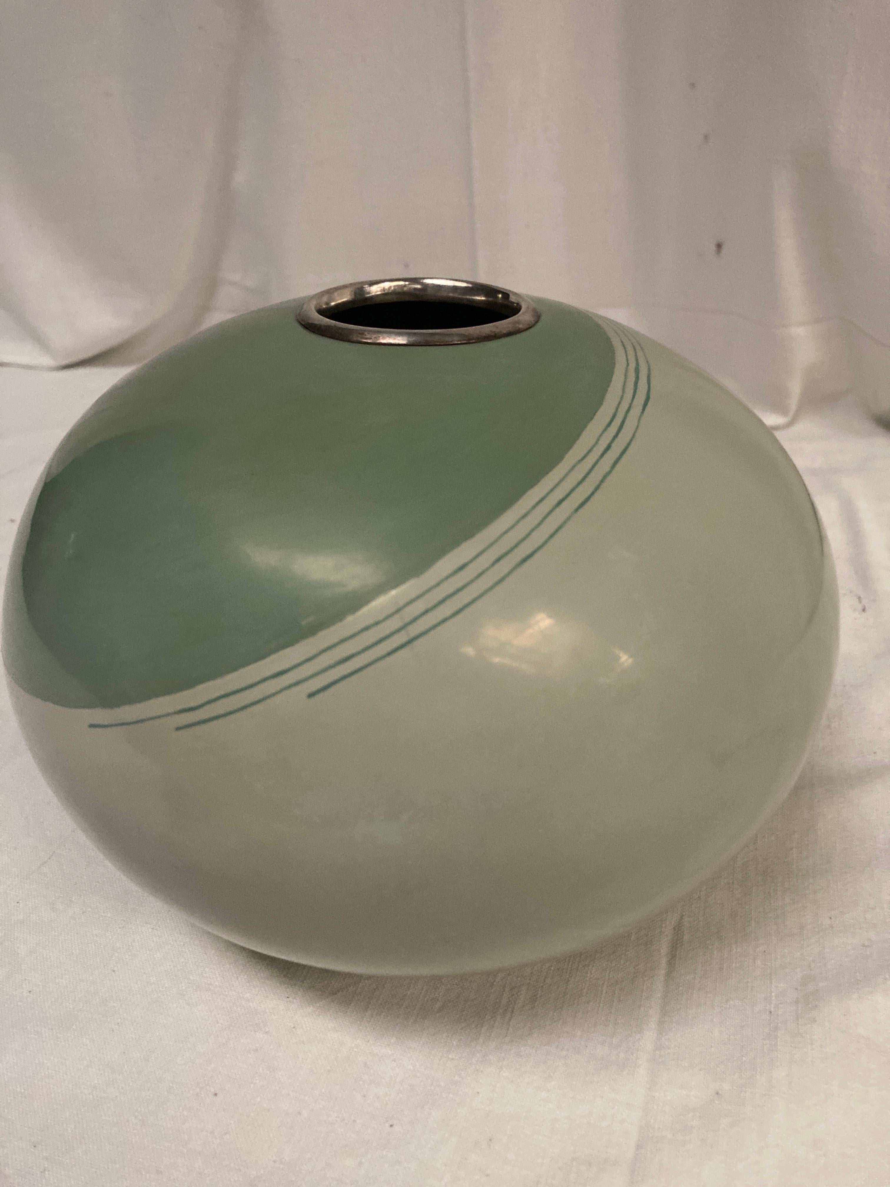 Late 20th Century 1980's lacquered metal vase signed Jean-Jacques Beaumé For Sale