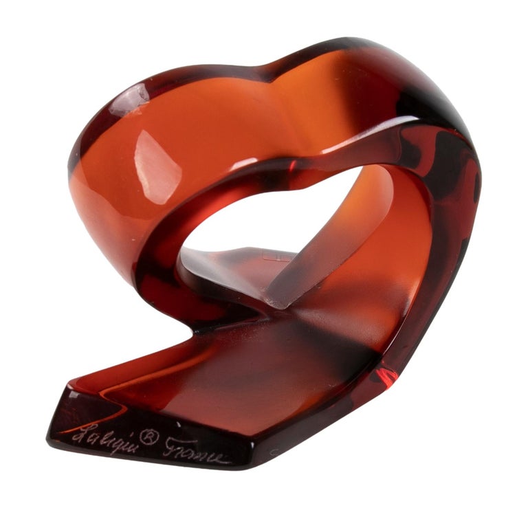 1980s Lalique Paperweight in Red glass For Sale at 1stDibs