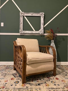 1980s Lane Venture Rattan Lounge Chair