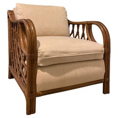 1980s Lane Venture Rattan Lounge Chair