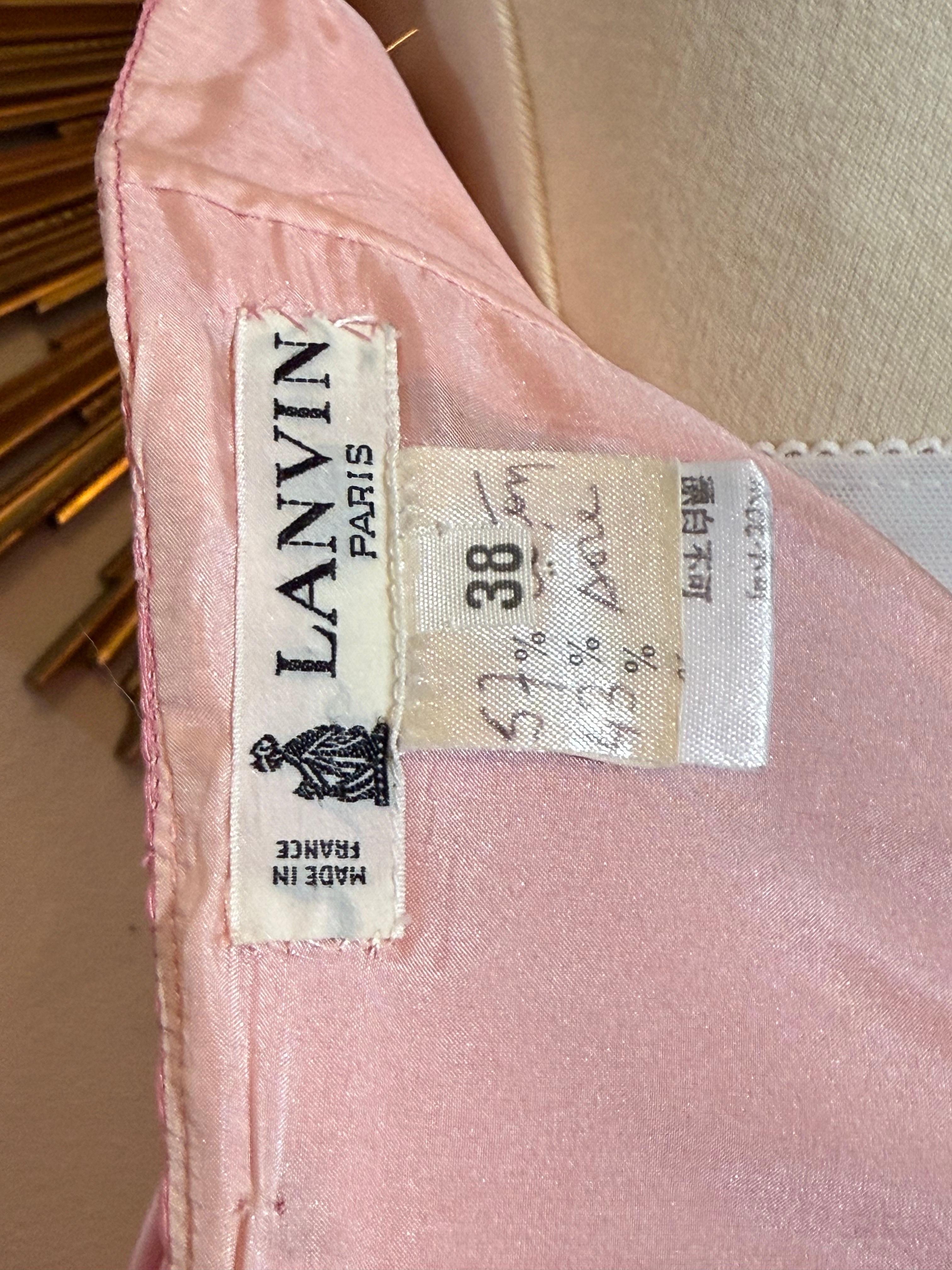 1980er Lanvin Bubblegum Rosa trägerlos Seide Taft Kleid w göttliche Rüschen & Biesen im Angebot 12