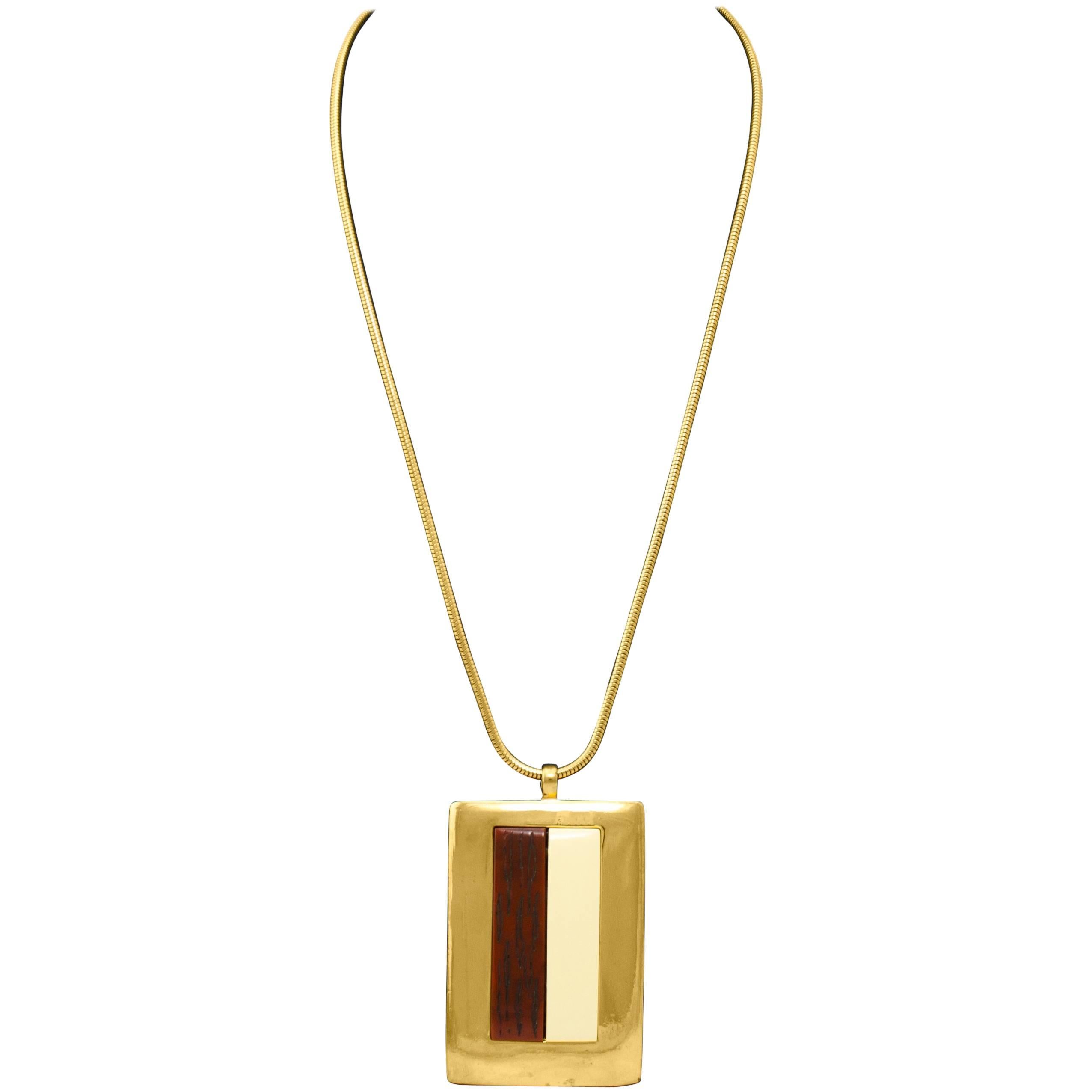 1980s Lanvin Gold Tone Statement Necklace