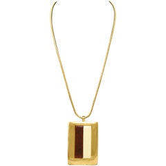 Retro 1980s Lanvin Gold Tone Statement Necklace