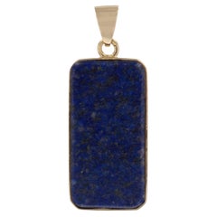 1980s Lapis Lazuli 18 Karat Yellow Gold Plate Pendant