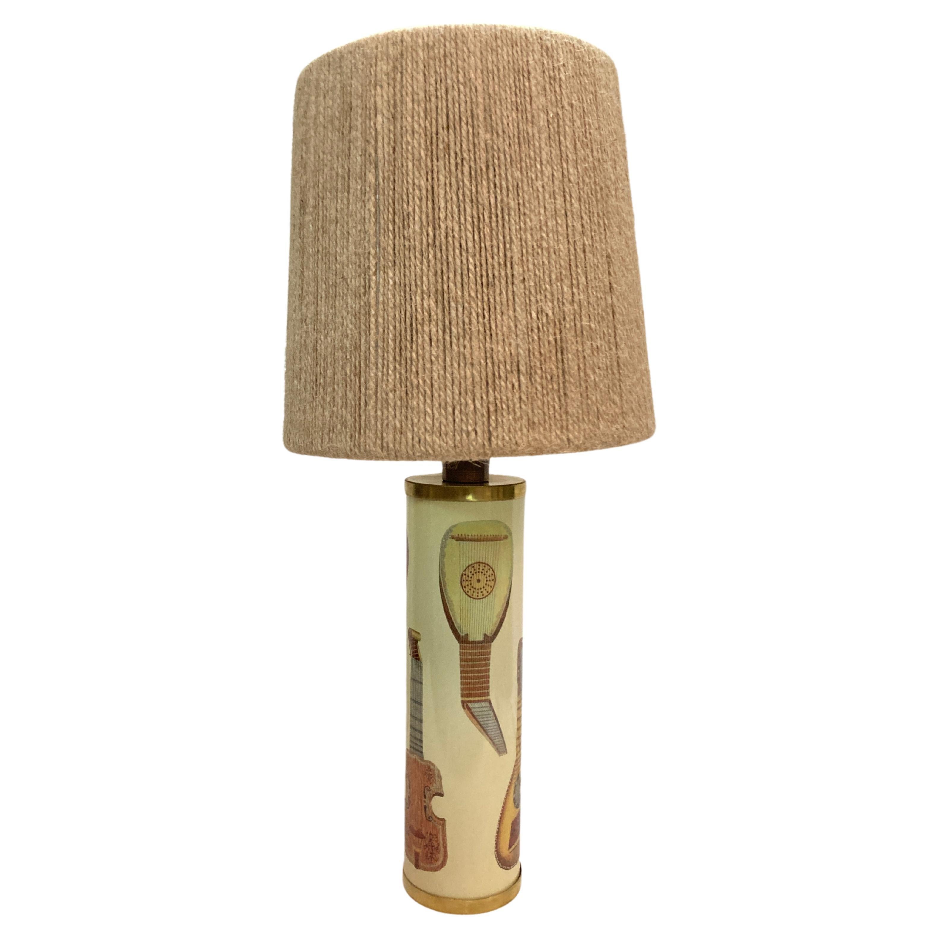 1980's Laquered metal lamp by Piero Fornasetti For Sale