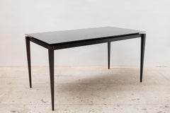 1980s Large Black Lacquered Metal Dining-table by Philippe Starck