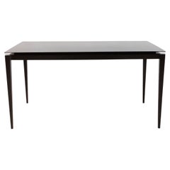 Vintage 1980s Large Black Lacquered Metal Dining-table by Philippe Starck