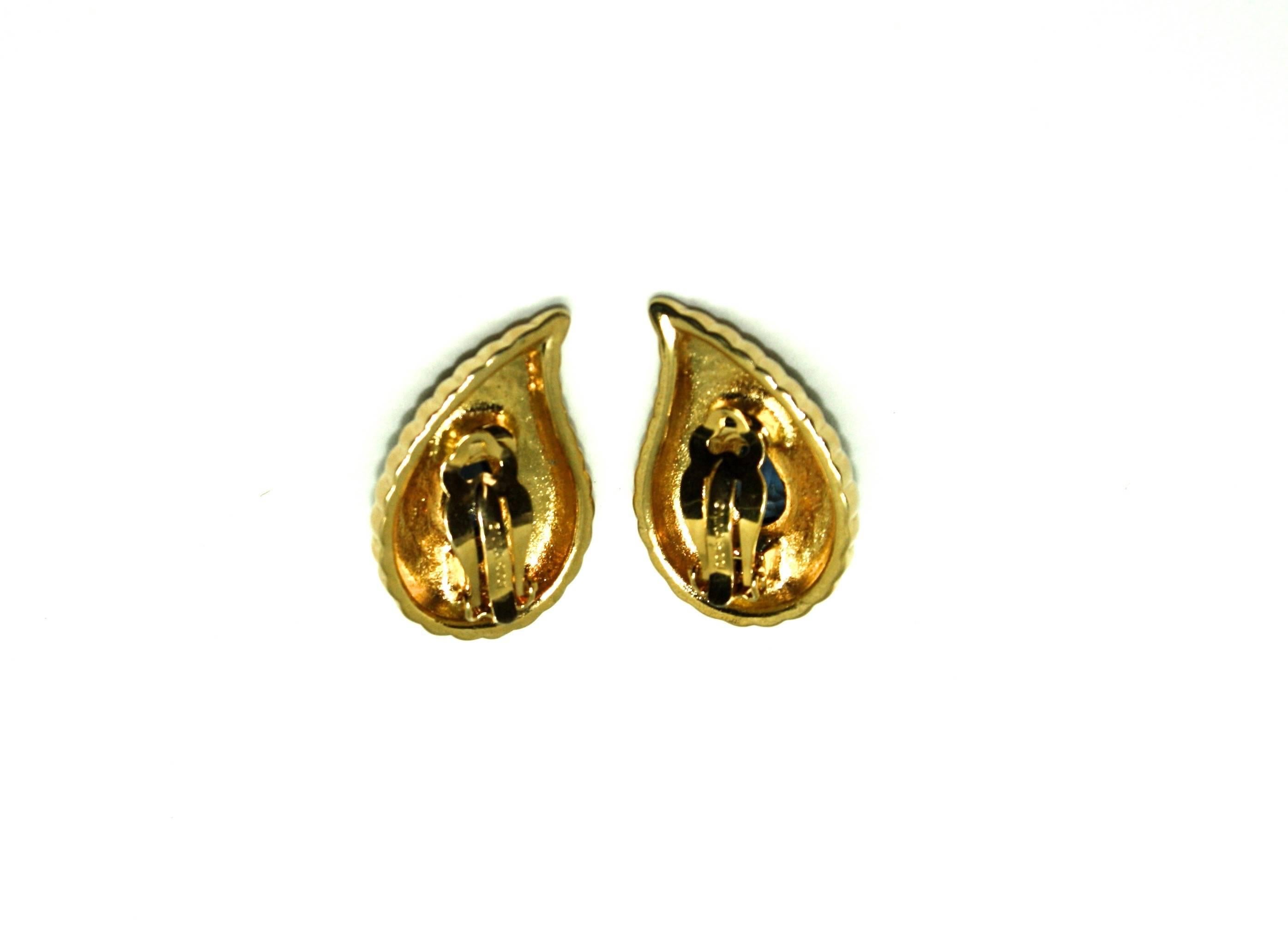 1980's Large Clip Earrings by Nina Ricci In Excellent Condition For Sale In Rushden, GB