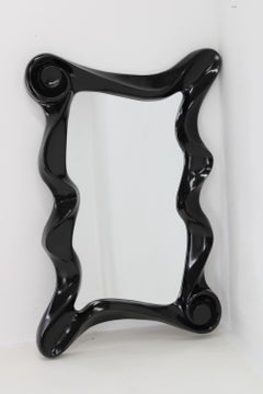 1980s Large Fiber glass Wall Mirror , Italy