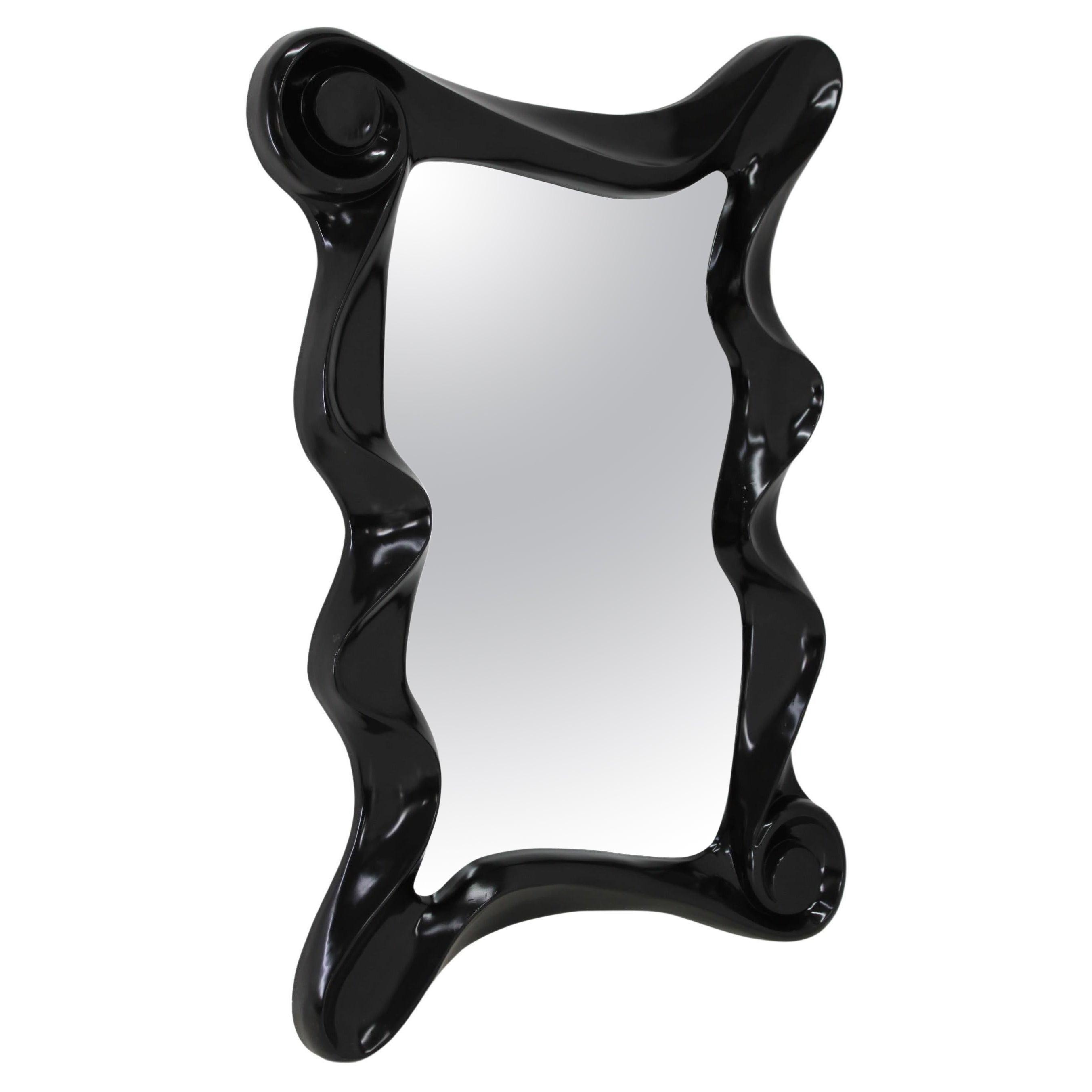 1980s Large Fiber glass Wall Mirror , Italy