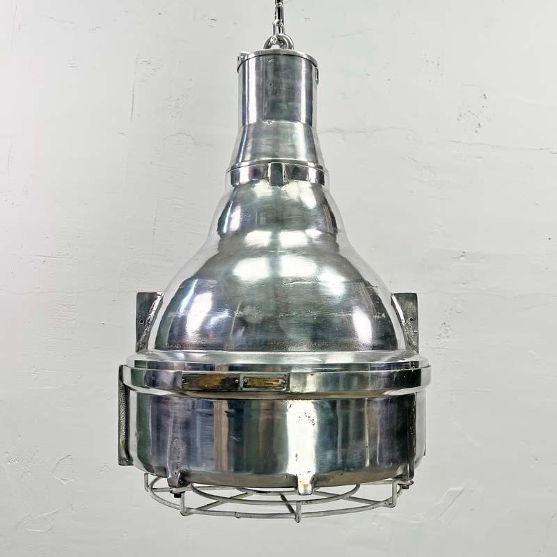 Große industrielle Baliga Explosion Pendelleuchte aus Aluminiumguss, 1980er Jahre (Ende des 20. Jahrhunderts) im Angebot