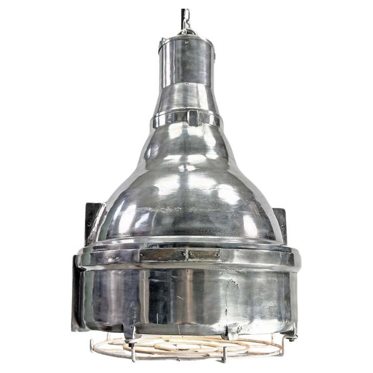 Große industrielle Baliga Explosion Pendelleuchte aus Aluminiumguss, 1980er Jahre im Angebot