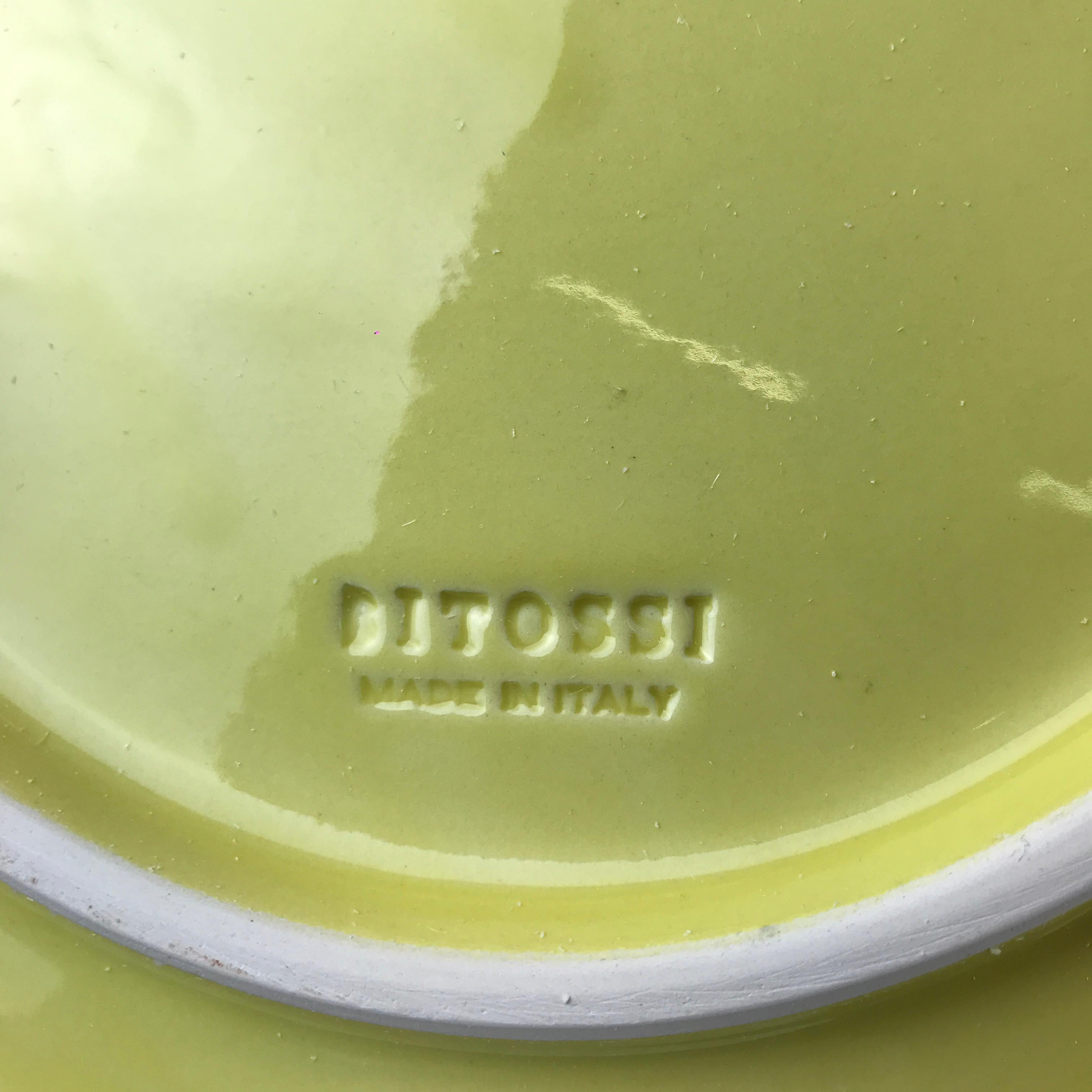 1980s Large Italian Yellow Ceramic Ferrari Ashtray by Bitossi with Original Box For Sale 4