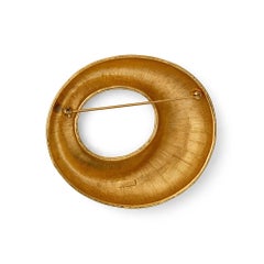 1980s Large Monet Abstract Textured Oval Brooch