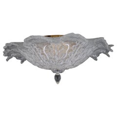 1980s Large Murano Glass Flush Mount Ceiling Light , Italy