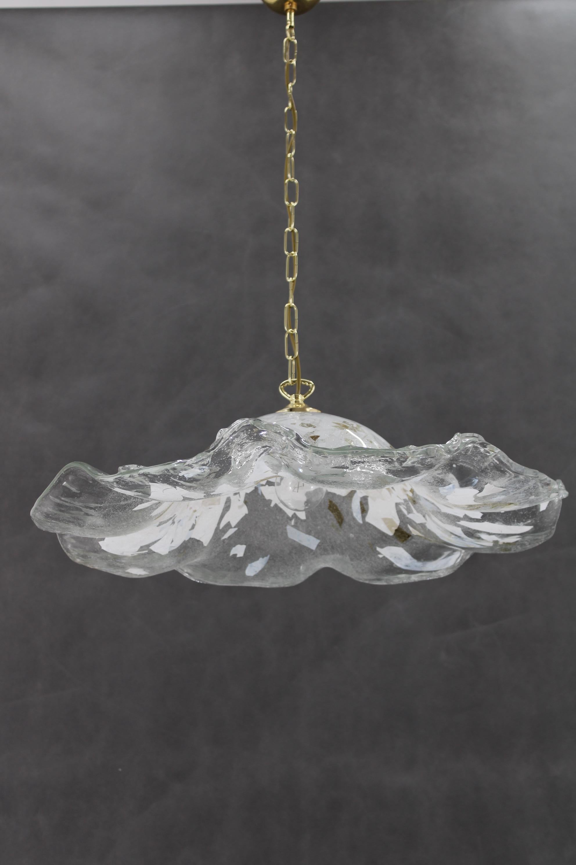 Space Age 1980s Large Murano Glass Pendant Light, Italy For Sale