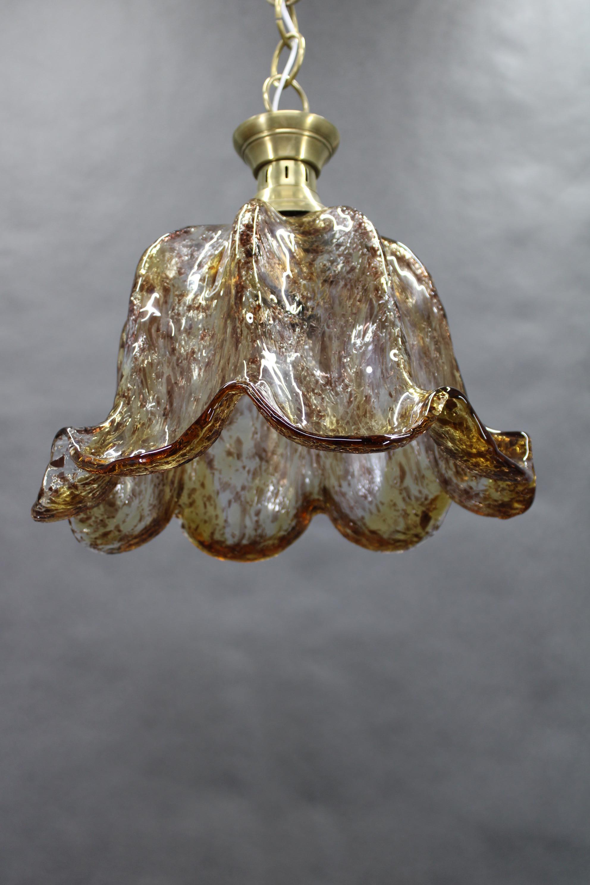 1980s Large Murano Glass Pendant Light, Italy In Good Condition For Sale In Praha, CZ