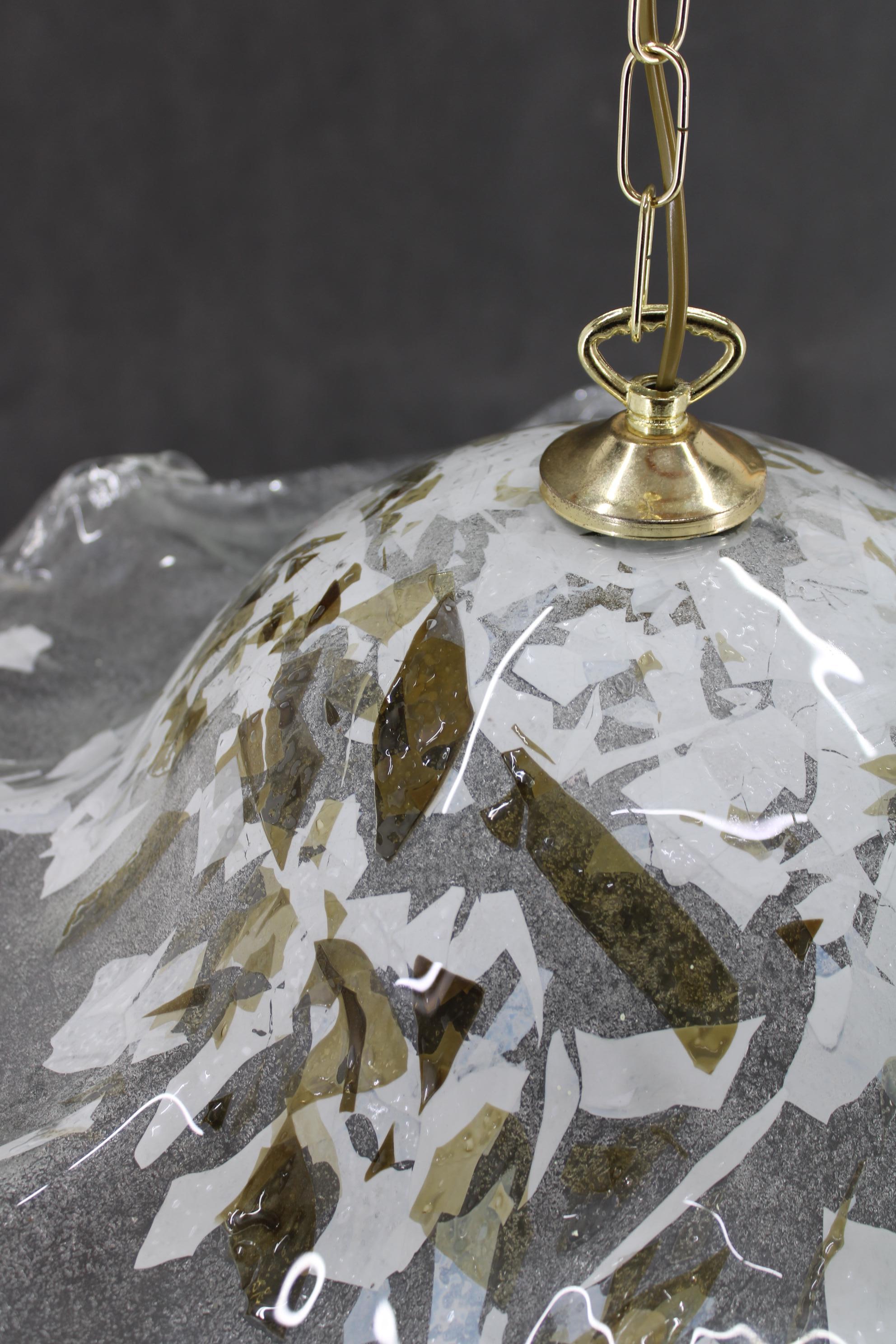 Late 20th Century 1980s Large Murano Glass Pendant Light, Italy For Sale