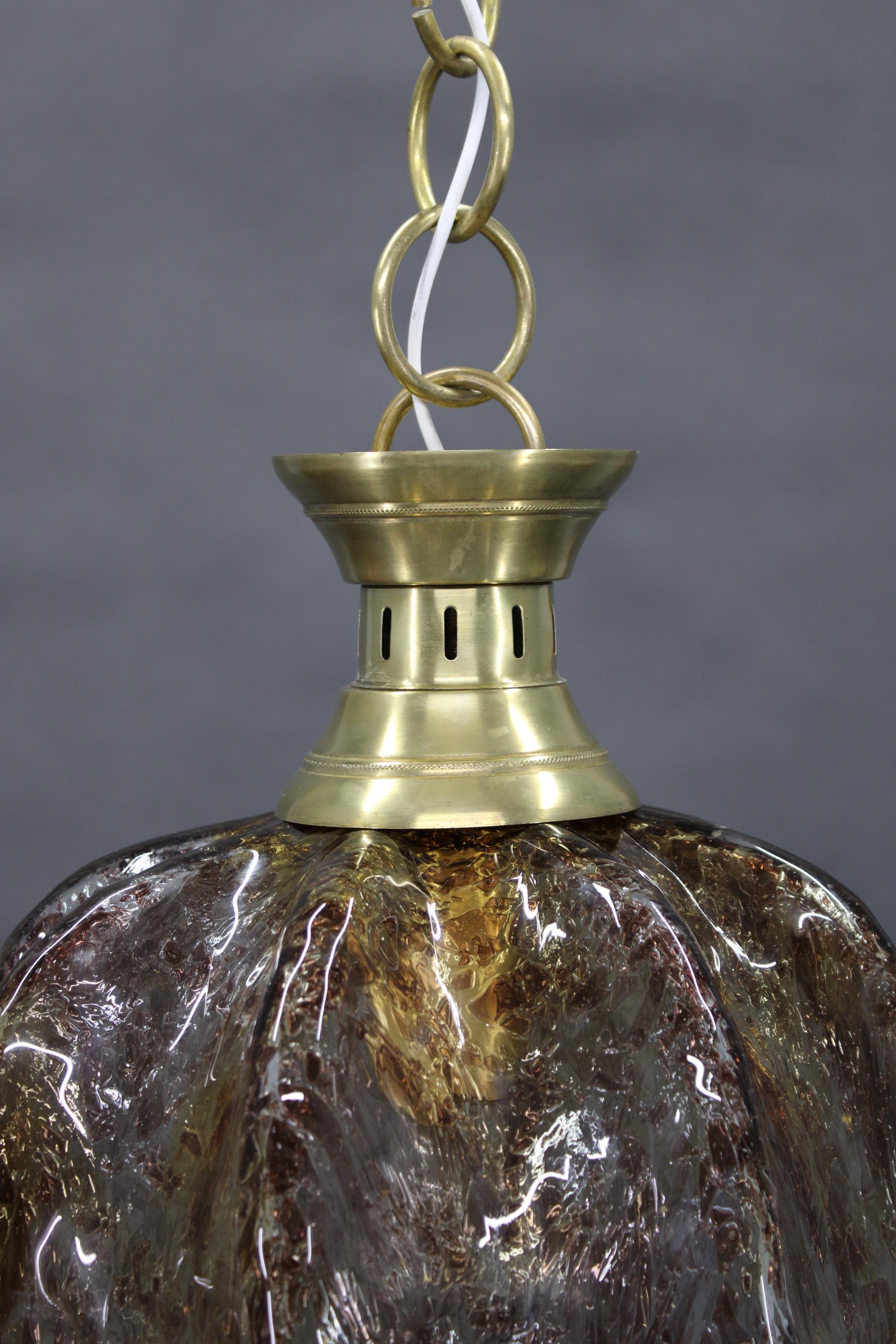 1980s Large Murano Glass Pendant Light, Italy For Sale 1