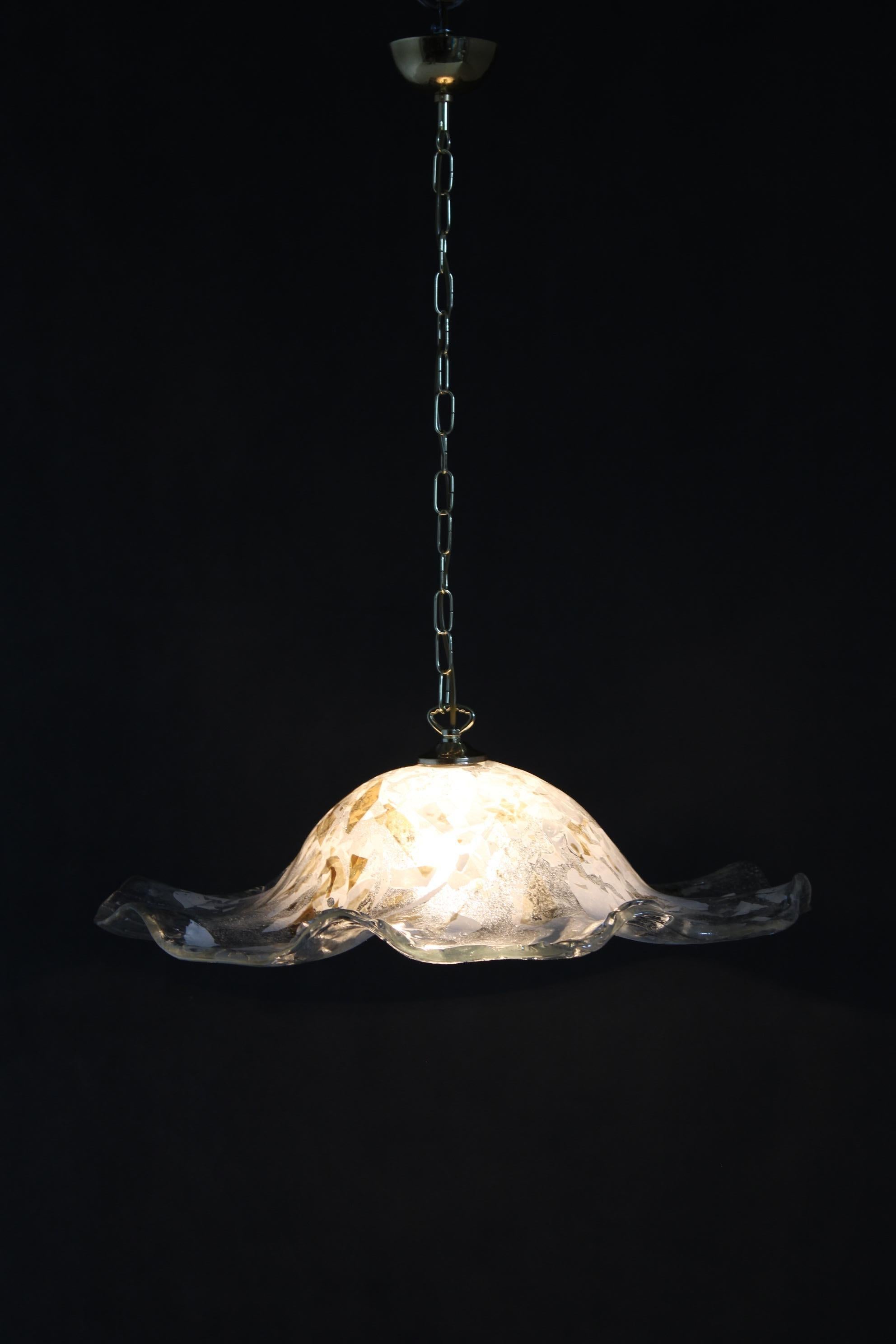 1980s Large Murano Glass Pendant Light, Italy For Sale 3