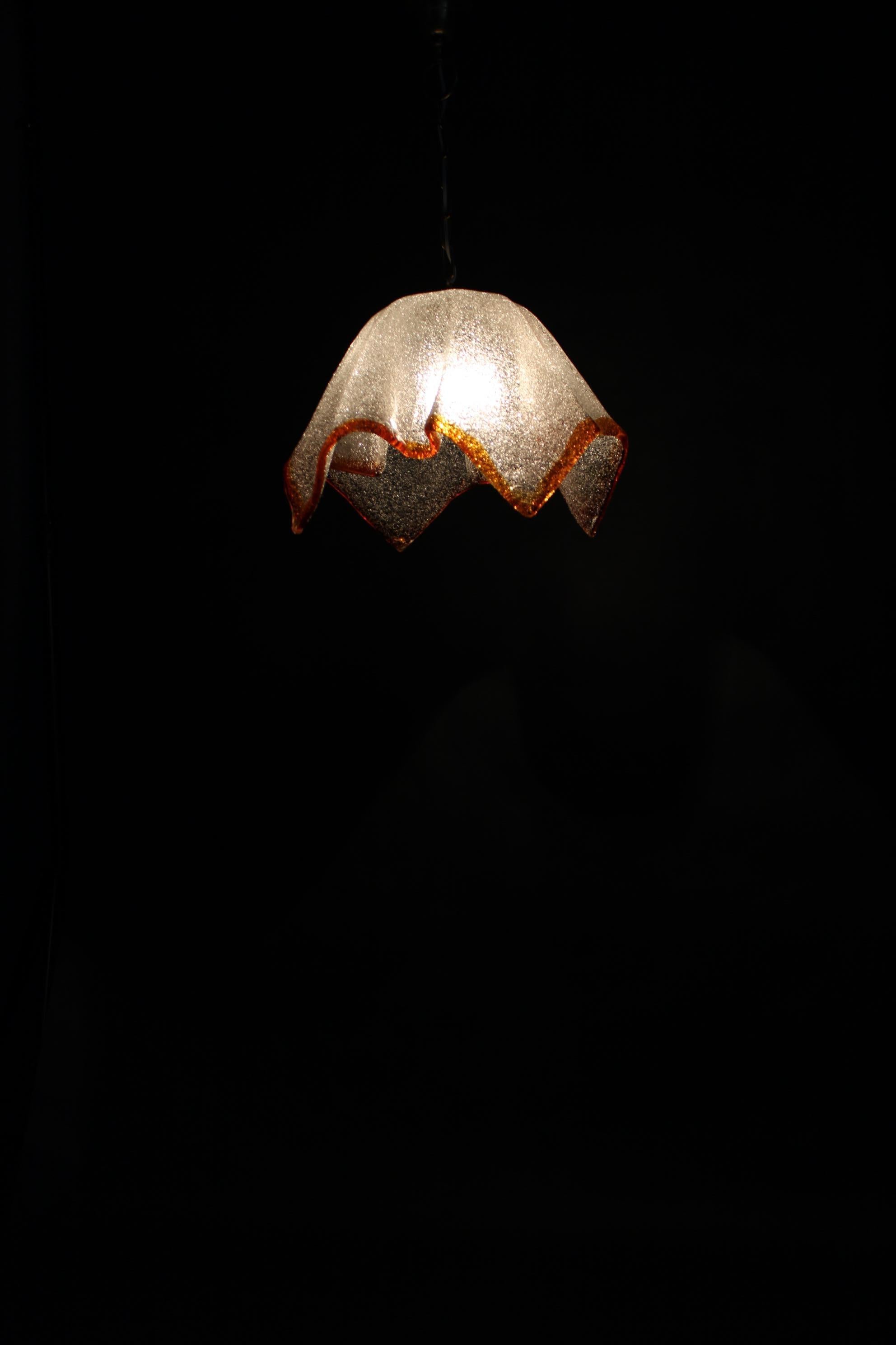 1980er Jahre Große Murano Glas Pendelleuchte, Italien im Angebot 2