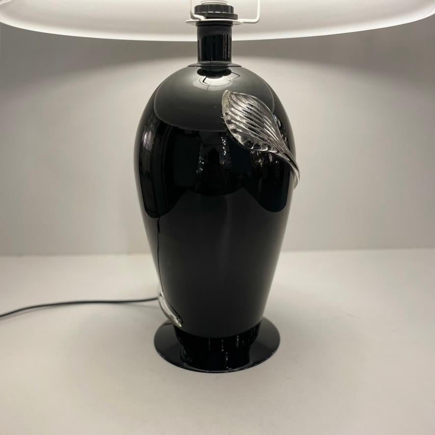 Metal 1980's large Murano table lamp For Sale