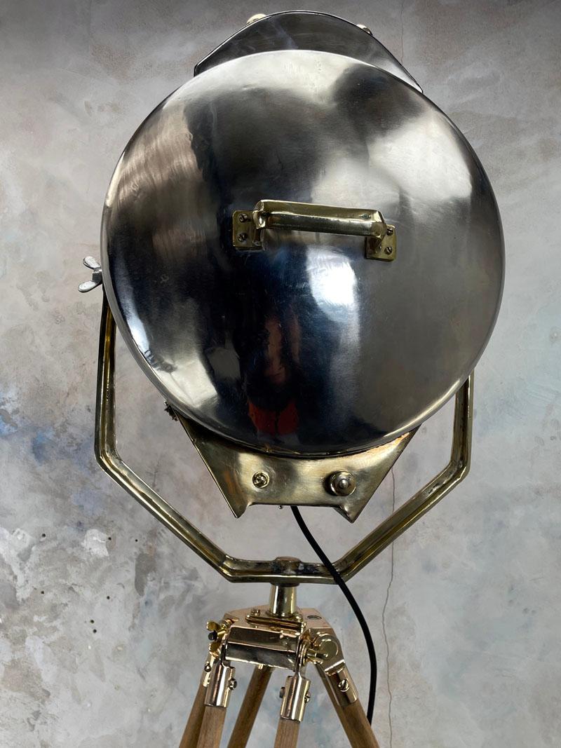 1980's Large Nautical Vintage Brass & Steel Lamp & British Antique Bronze Tripod 7
