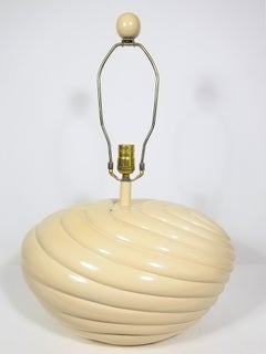 1980s Large Off White Shell Inspired Sculptural Table Lamp