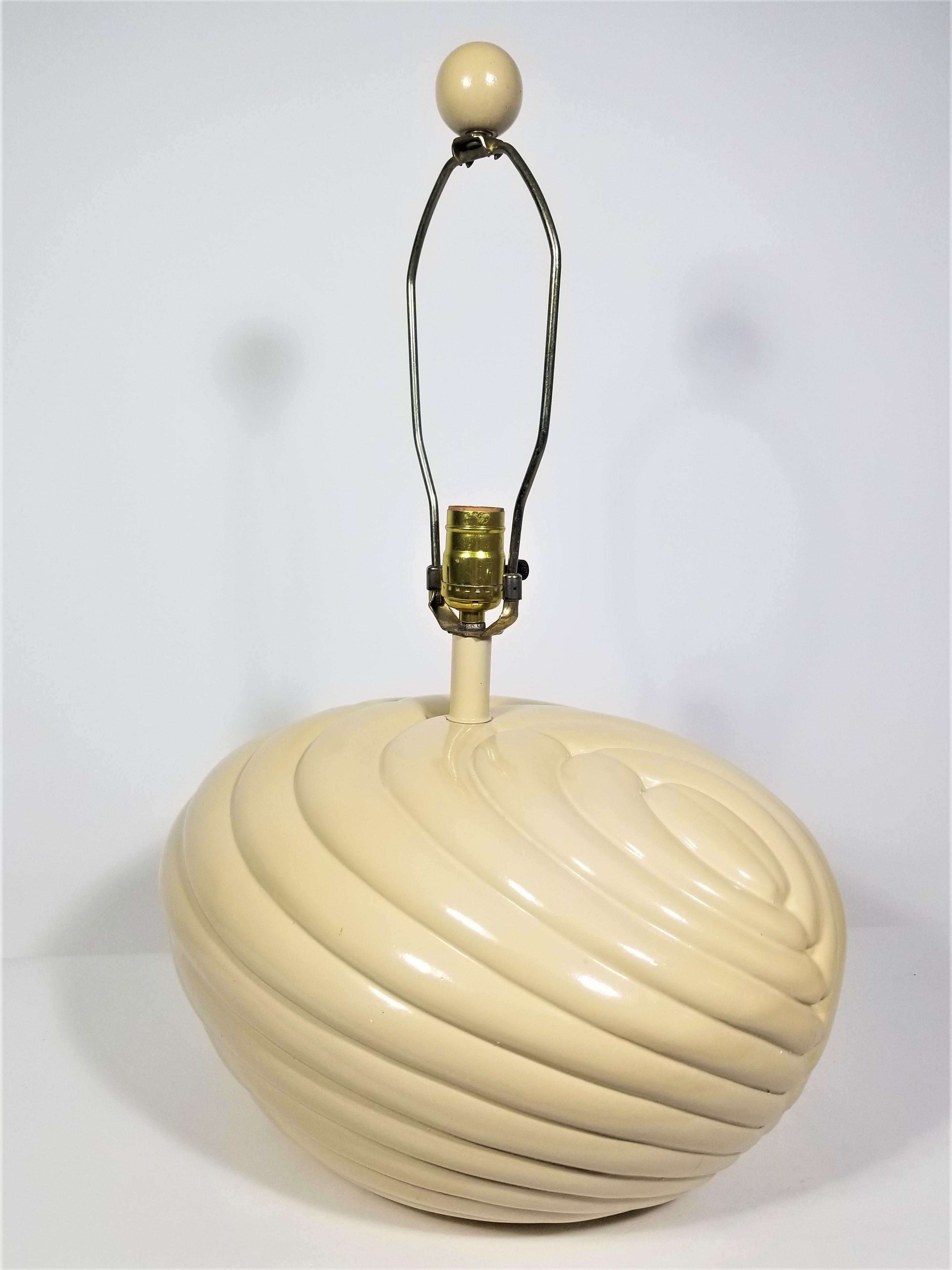 1980s Large Off White Shell Inspired Sculptural Table Lamp 2