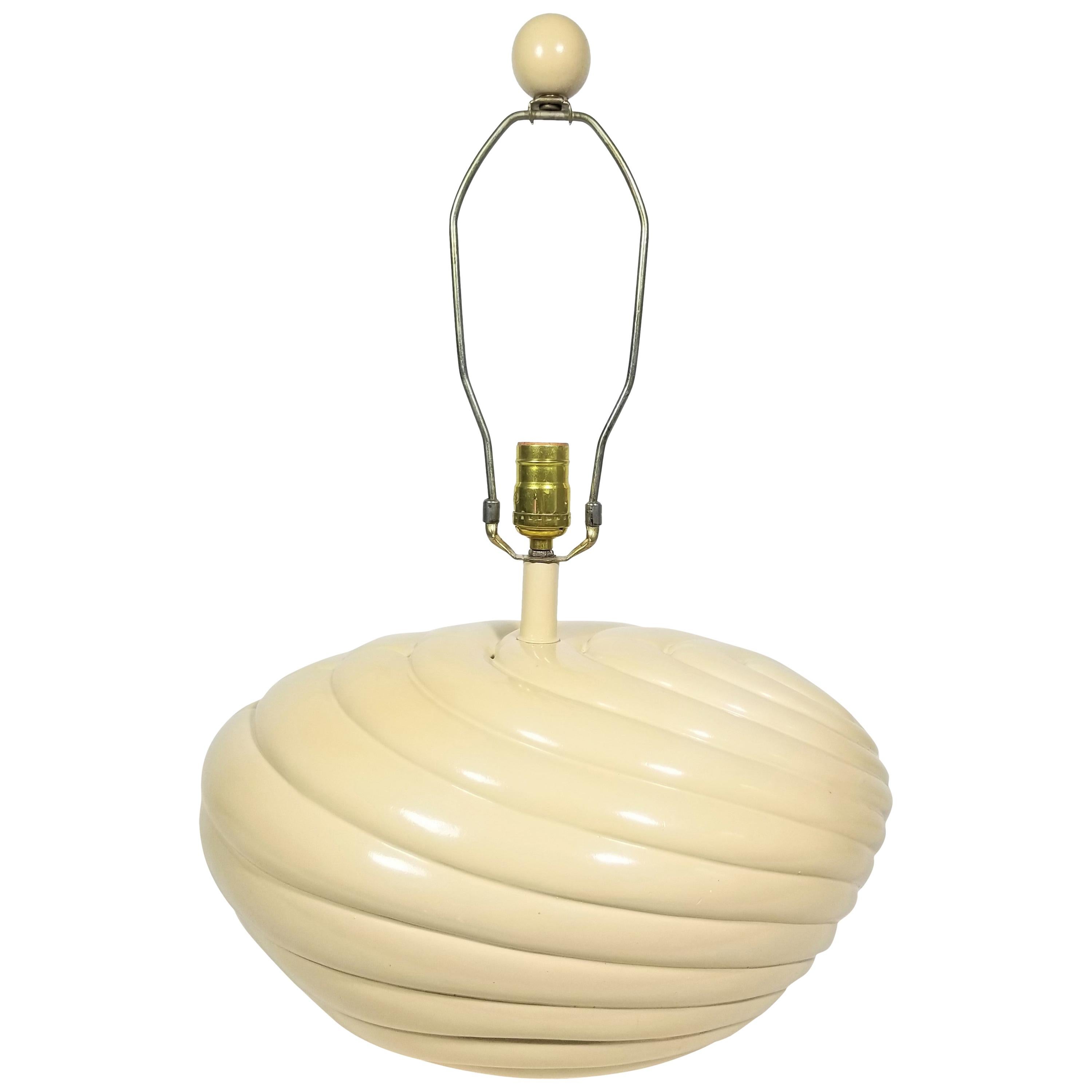 1980s Large Off White Shell Inspired Sculptural Table Lamp