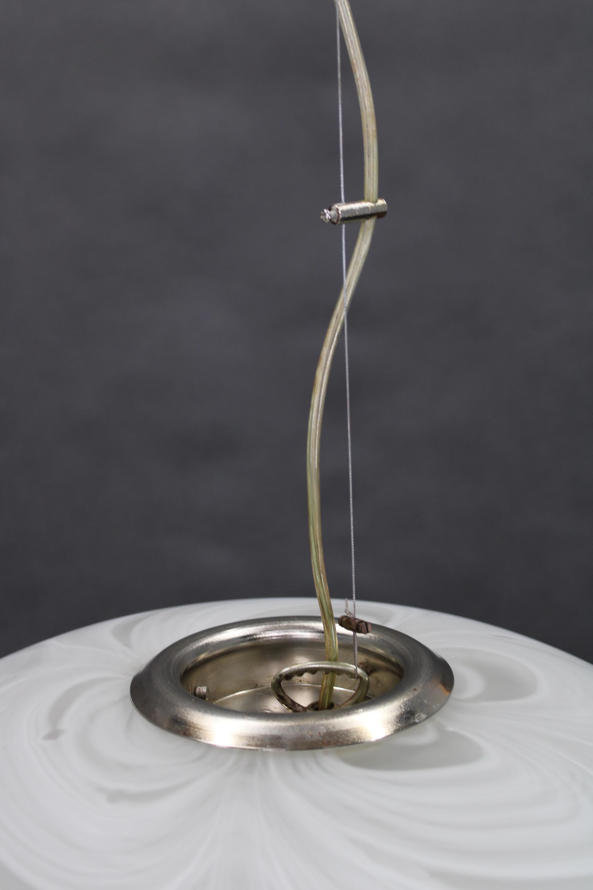 1980s Large Oval Murano Glass Pendant Light, Italy In Good Condition For Sale In Praha, CZ
