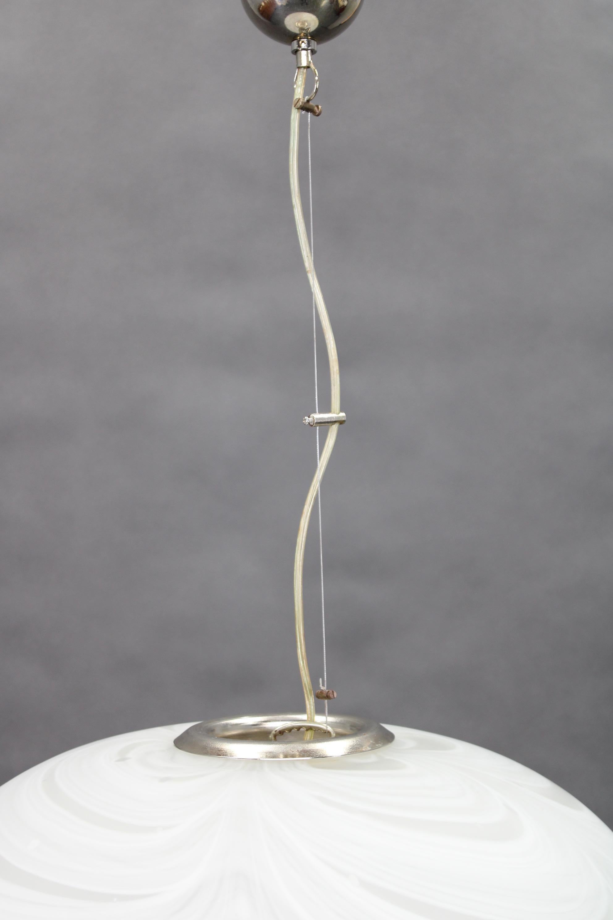 20th Century 1980s Large Oval Murano Glass Pendant Light, Italy For Sale