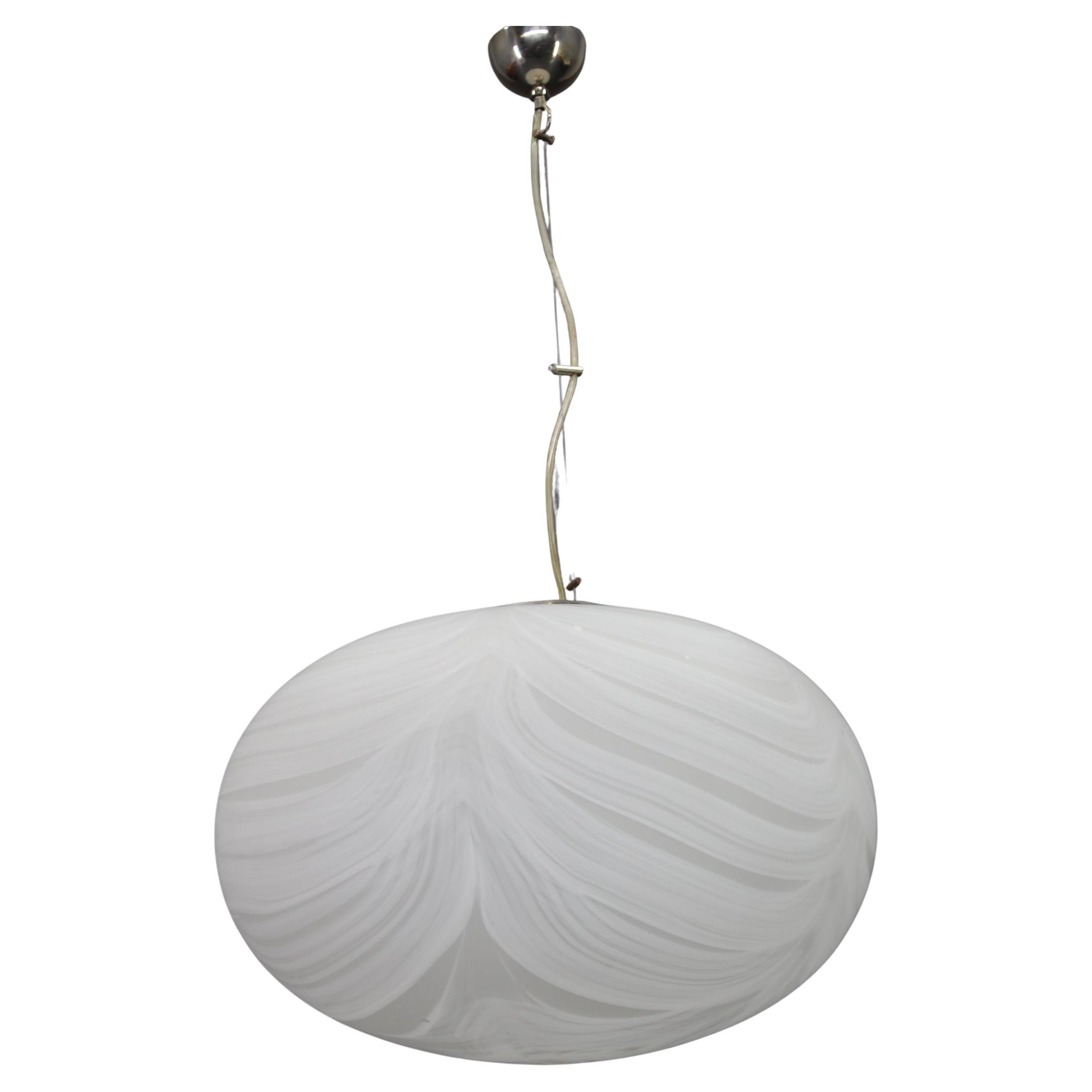 Grande lampe suspendue ovale en verre de Murano des années 1980, Italie