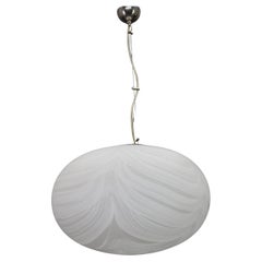 Grande lampe suspendue ovale en verre de Murano des années 1980, Italie