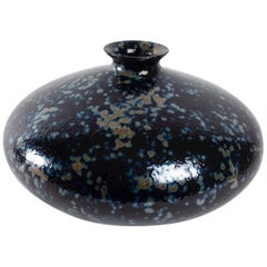 1980s Large Portuguese Enameled Ceramic Jar
